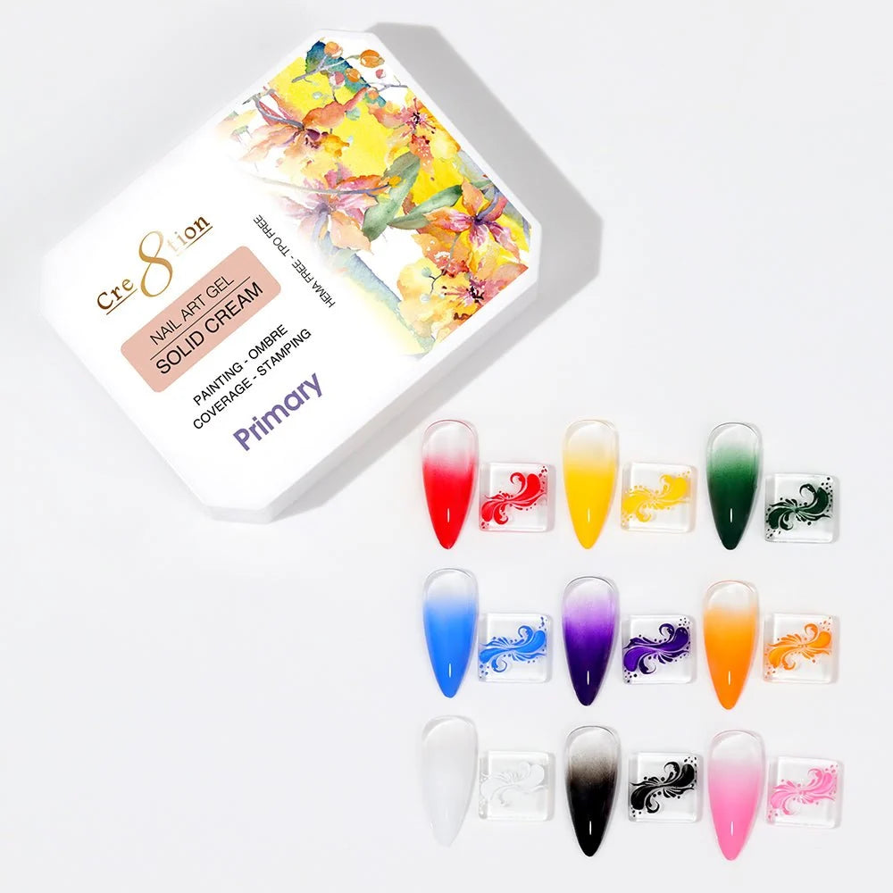 Nail Art Gel - Solid Cream Collection - Primary
